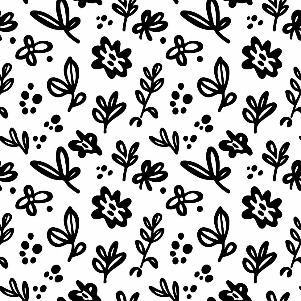 Bold Hand Drawn Brush Floral Seamless Pattern Free Vector