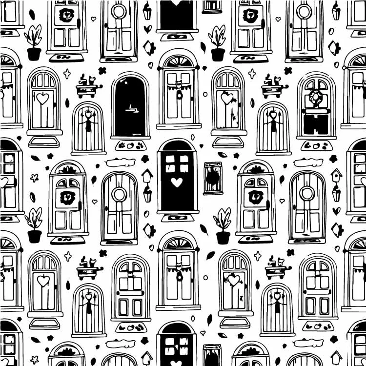 Vintage Ornate Doors And Windows Seamless Pattern Free Vector