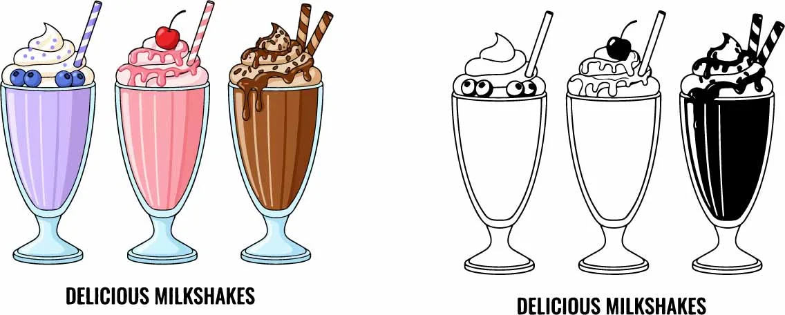 Delicious Iced Chocolate Milkshake Dessert Clipart Free Vector