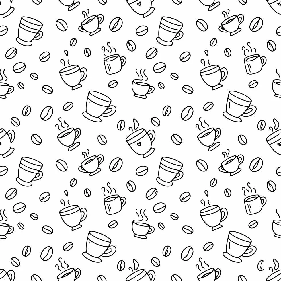 Hand Drawn Coffee Cups Seamless Pattern Free Vector