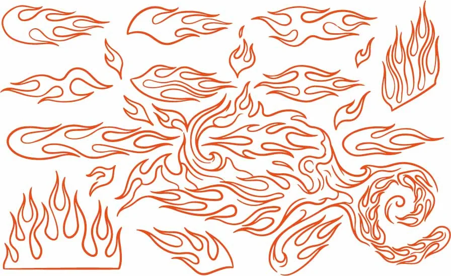 Dynamic Flame And Fire Sparks Seamless Pattern Free Vector