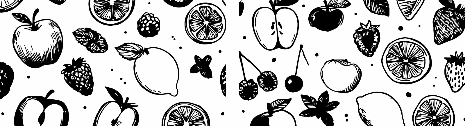Fresh Citrus Fruits Apples And Sweet Cherries Pattern Free Vector