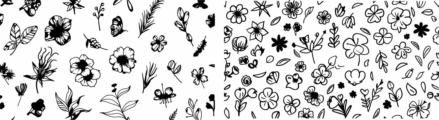 Delicate Wildflower Meadow And Garden Flora Sketches Free Vector