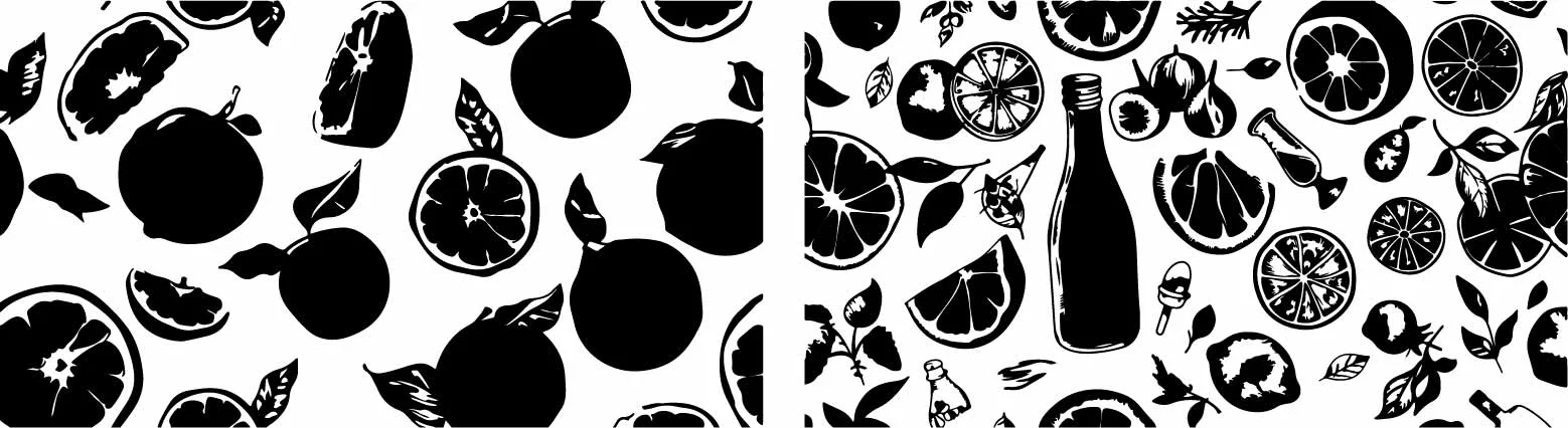 Fresh Oranges And Lemon Fruit Slices Clipart Set Free Vector