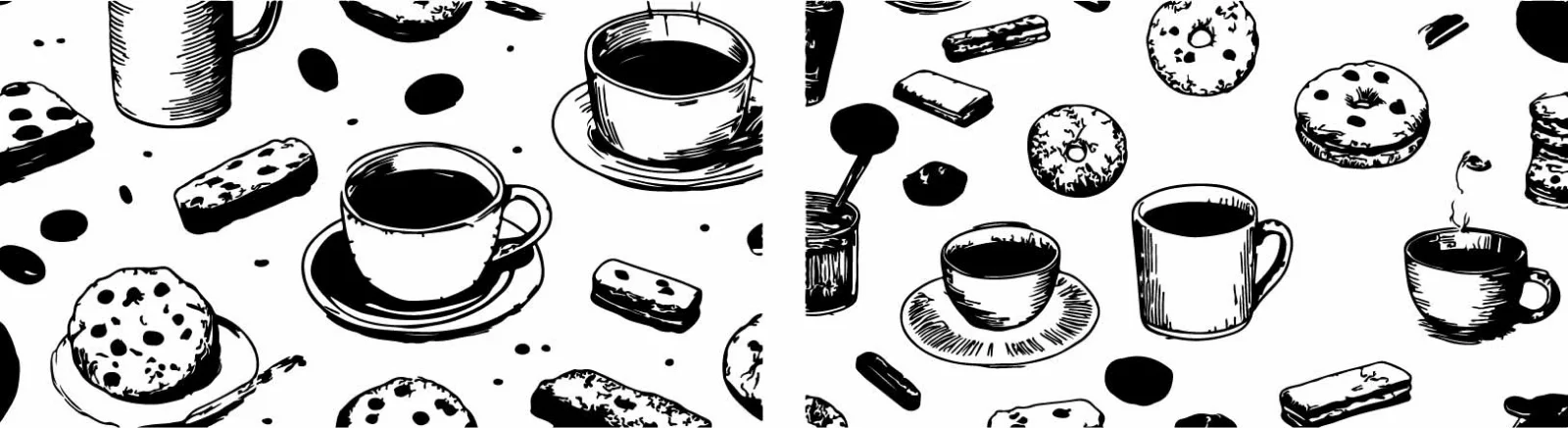 Morning Coffee Breakfast And Sweet Pastries Clipart Free Vector