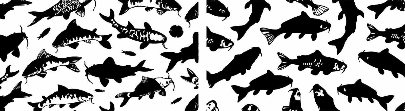 Assorted Freshwater Fish And Wildlife Silhouettes Free Vector