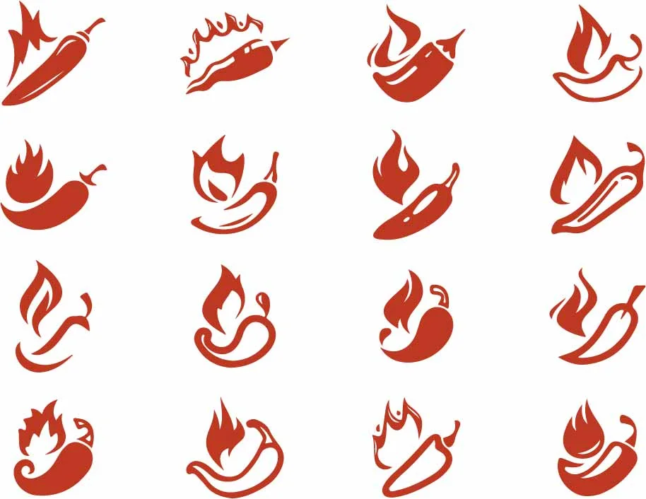 Spicy Red Chili Peppers And Hot Fire Pattern Free Vector