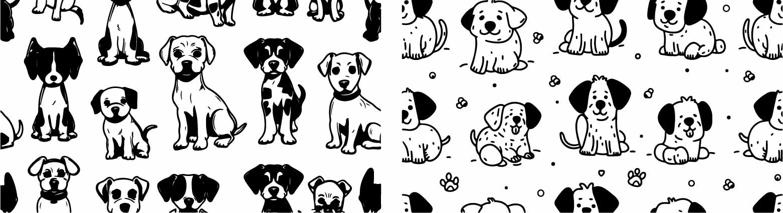 Adorable Puppy Dog And Bones Clipart Sketches Free Vector