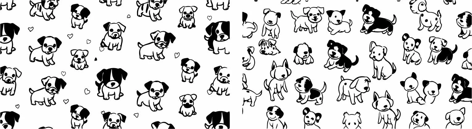 Cute Cartoon Dogs And Puppies Doodle Set Free Vector