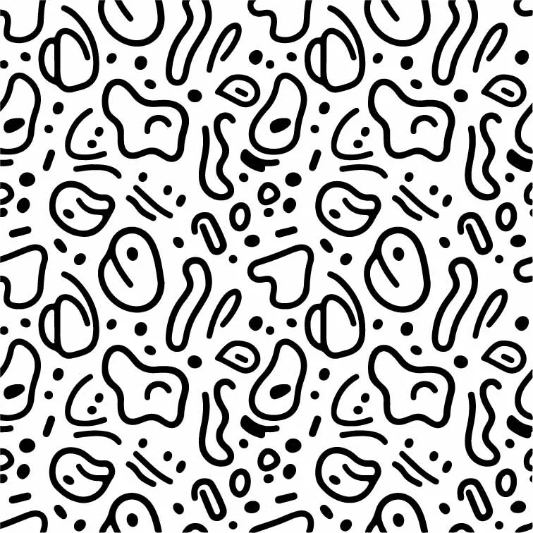 Abstract Organic Blob Shapes Seamless Doodle Pattern Free Vector