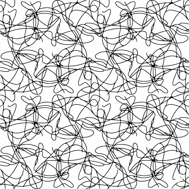 Intricate Entangled Scribble Lines Seamless Pattern Free Vector