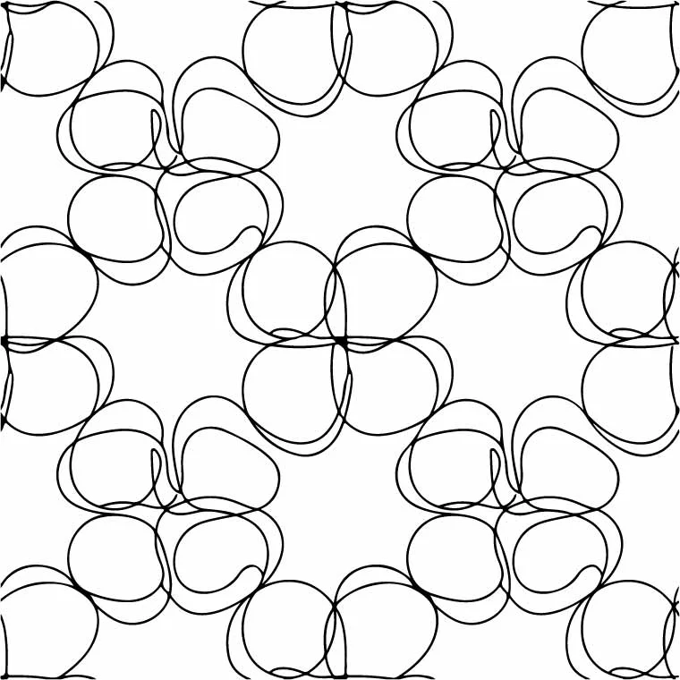 Overlapping Circular Rings Line Art Seamless Pattern Free Vector