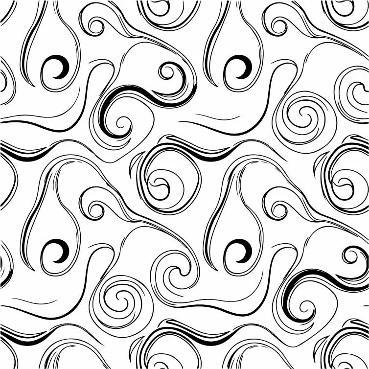 Swirling Octopus Tentacles And Ocean Waves Pattern Free Vector