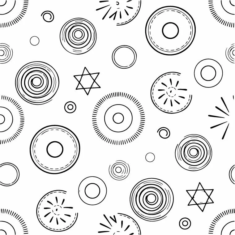 Mechanical Cogwheels And Gears Line Art Pattern Free Vector