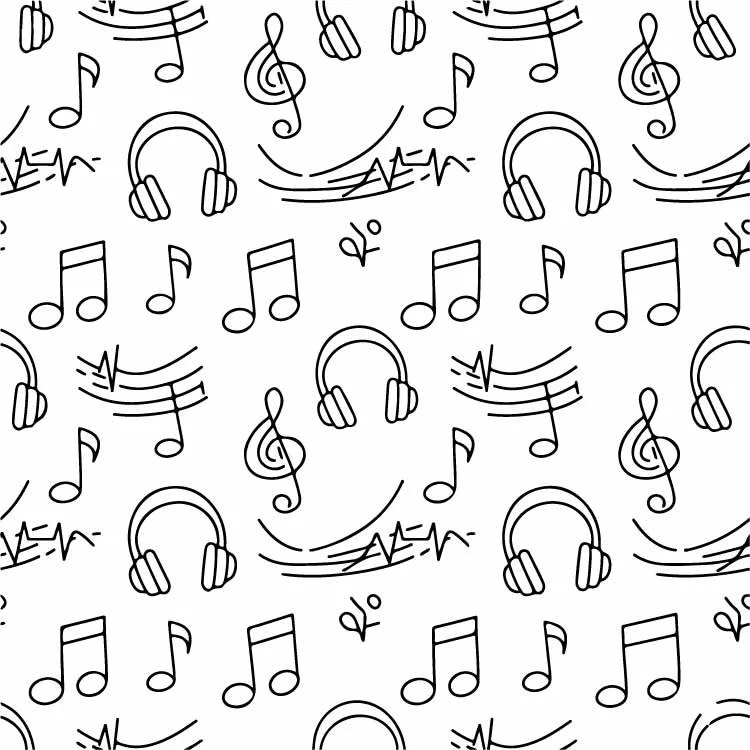 Flowing Musical Notes And Melody Swirls Pattern Free Vector