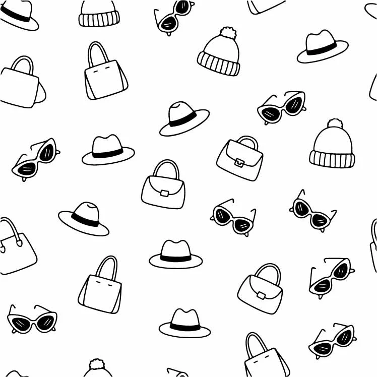 Summer Vacation Beach Hats And Sunglasses Pattern Free Vector