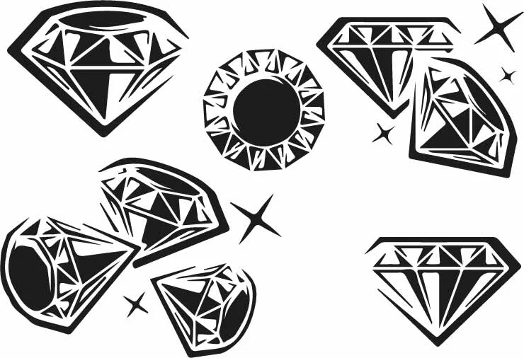 Sparkling Luxury Diamonds And Precious Gems Pattern Free Vector