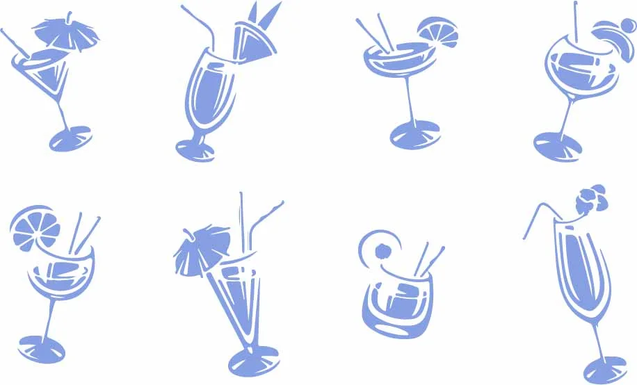 Hand Drawn Cocktail Glasses And Bar Drinks Pattern Free Vector