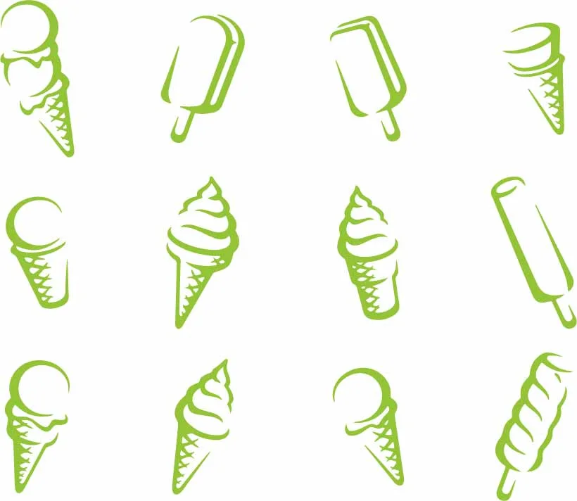 Ice Cream Cones And Popsicles Line Pattern Free Vector