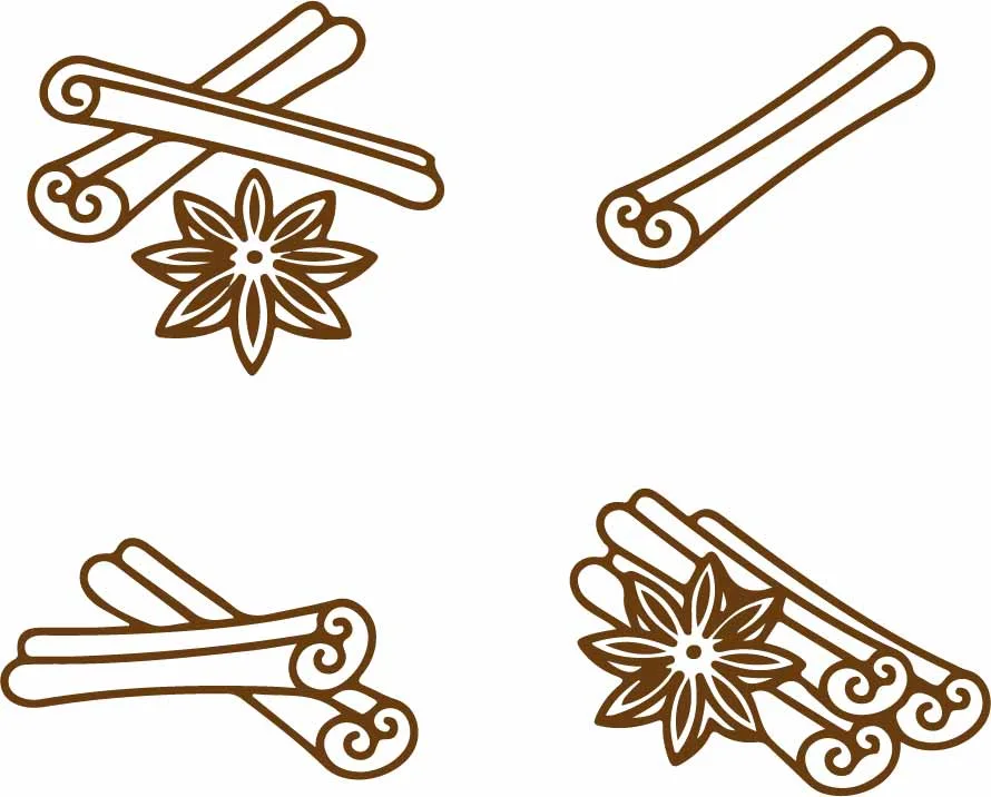 Rustic Cinnamon Sticks And Star Anise Spice Pattern Free Vector