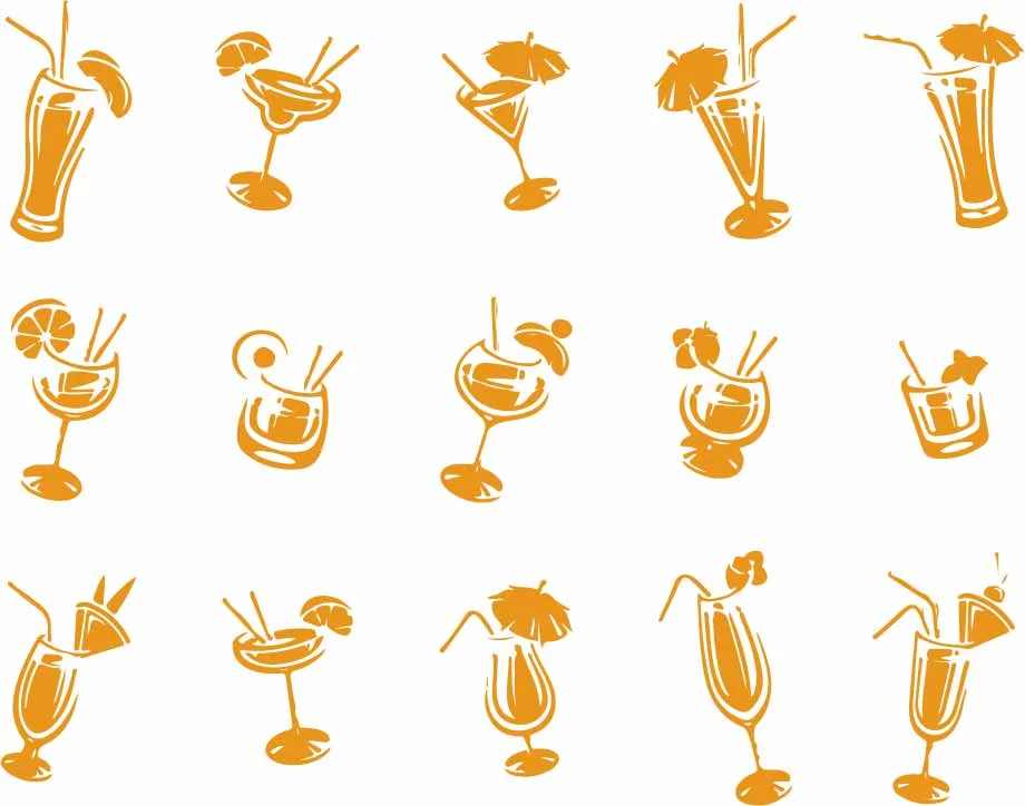 Summer Beach Cocktails And Fruit Drinks Pattern Free Vector