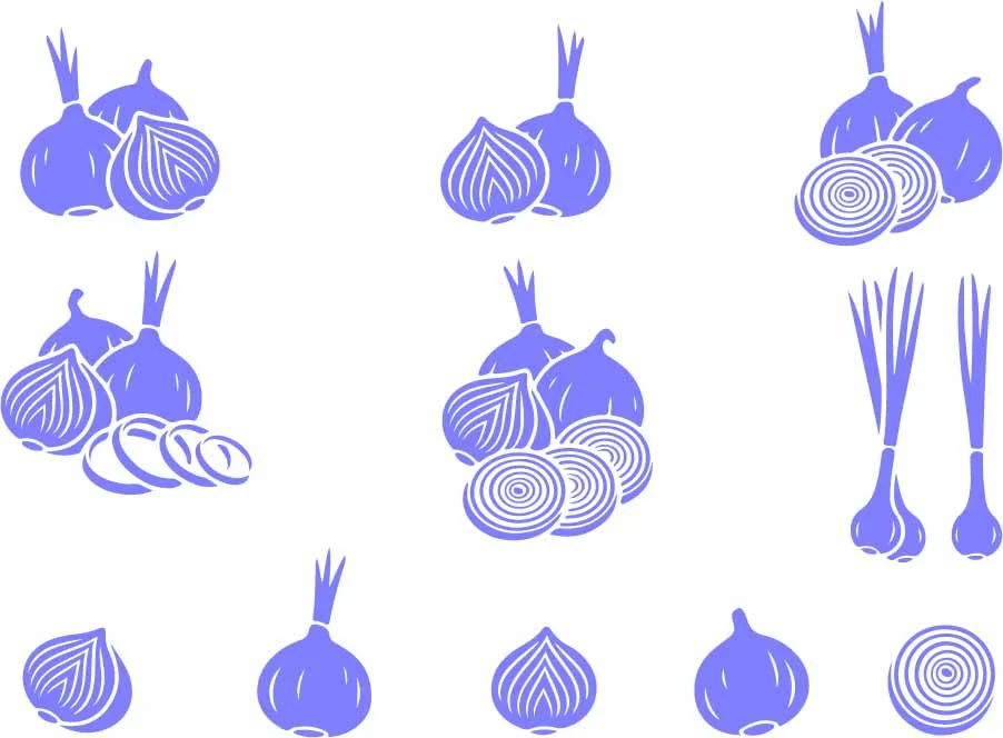 Purple Garlic Bulbs And Red Onions Food Pattern Free Vector