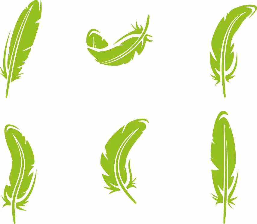 Delicate Green Bird Feathers Seamless Pattern Free Vector