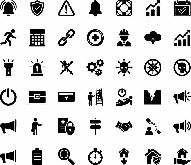 Safety Warning Caution And Hazard Alert Icons Free Vector