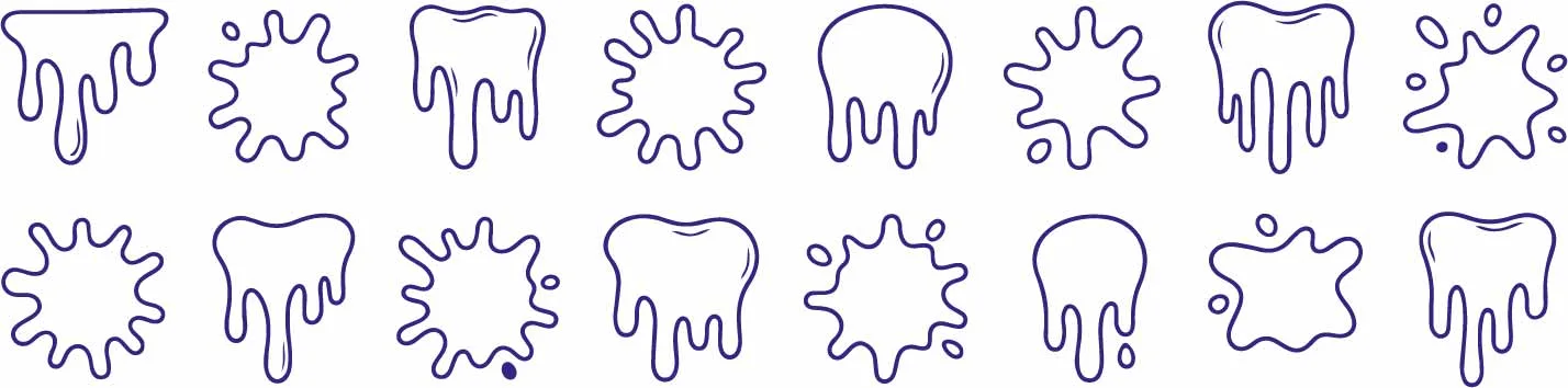 Melting Liquid Slime Blobs And Splatter Outlines Free Vector