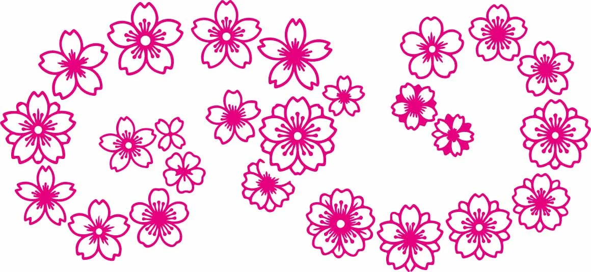 Pink Cherry Blossom Sakura Flowers Pattern Free Vector