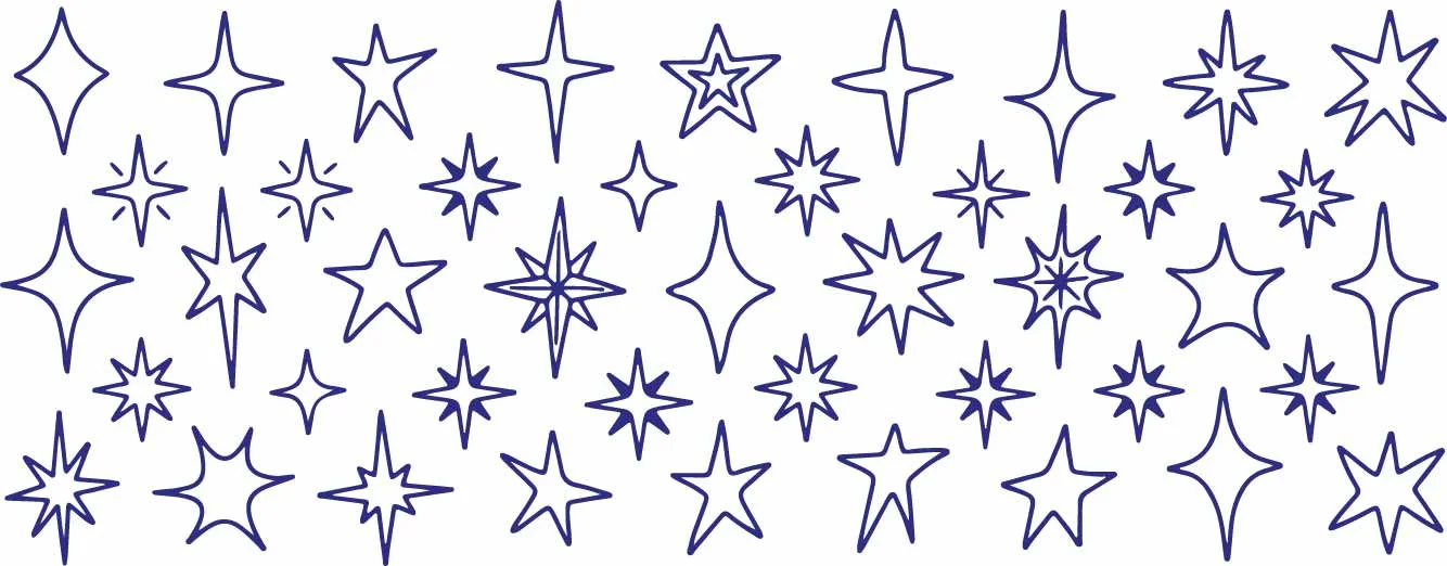 Sparkle Stars And Celestial Twinkles Pattern Free Vector