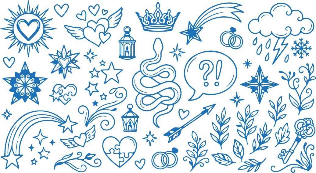 Fairytale Fantasy Snake And Crown Doodles Free Vector