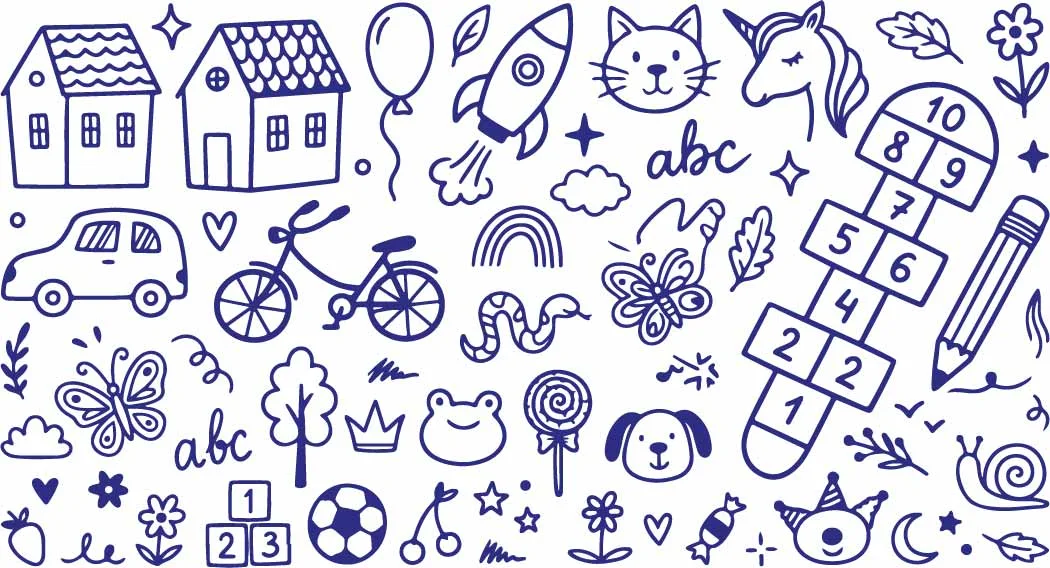 Childhood Toys And Playground Doodles Pattern Free Vector