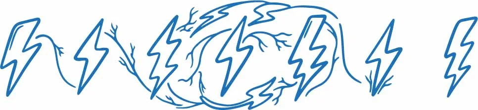 Electric Lightning Bolts And Energy Spark Line Art Doodles Free Vector