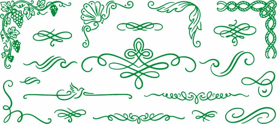 Vintage Calligraphic Flourish Page Dividers And Borders Free Vector