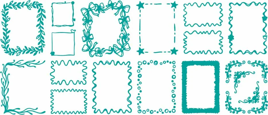 Hand Drawn Square Picture Frames And Doodle Borders Free Vector