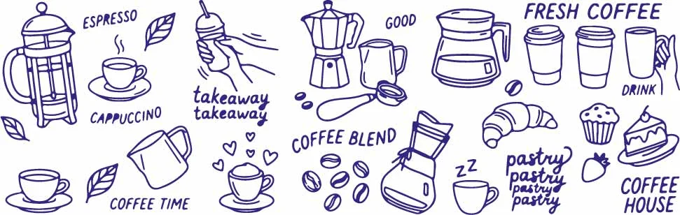 Hand Drawn Coffee Brewing Moka Pot And Beans Clipart Free Vector