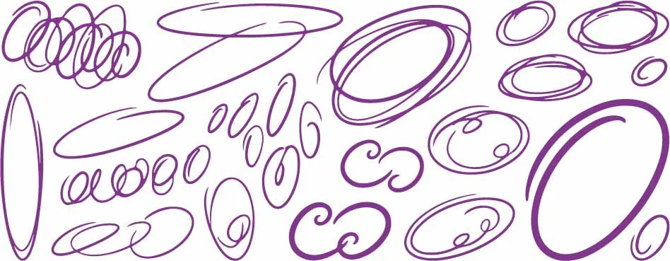 Hand Drawn Highlighter Circles And Scribble Loop Marks Free Vector