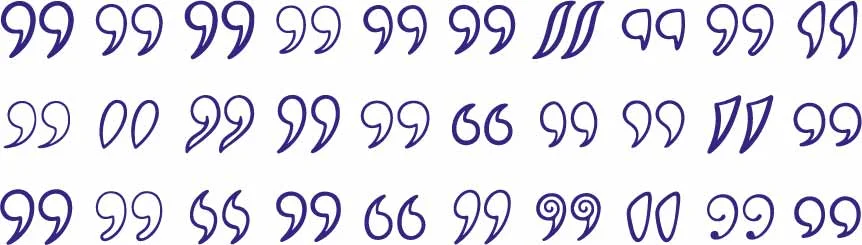 Hand Drawn Quotation Marks And Punctuation Icons Free Vector