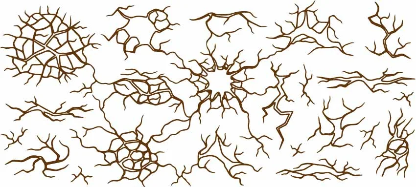 Broken Surface Crack And Fracture Pattern Line Art Free Vector