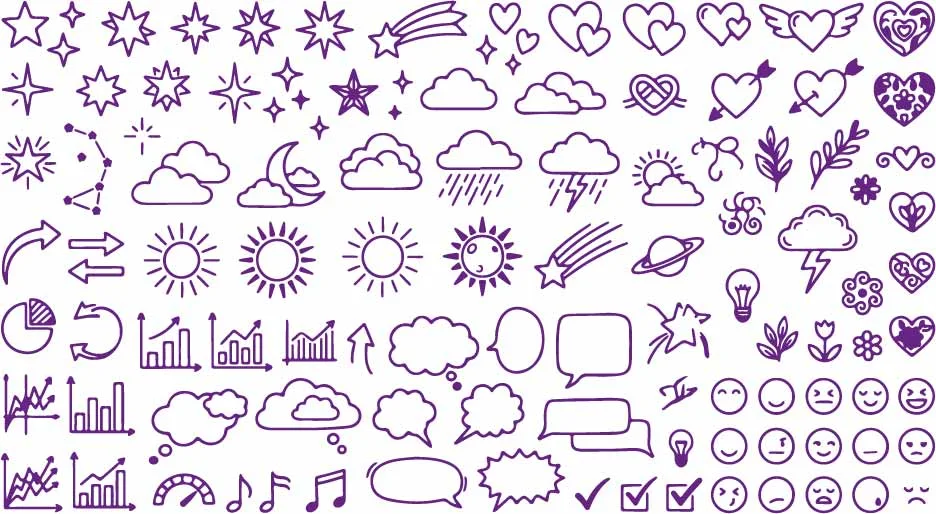 Weather Forecast Cloud Moon And Chat Speech Bubble Doodles Free Vector