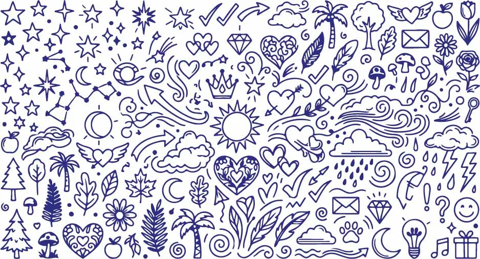 Tropical Palm Tree Smiling Sun And Island Summer Doodles Free Vector