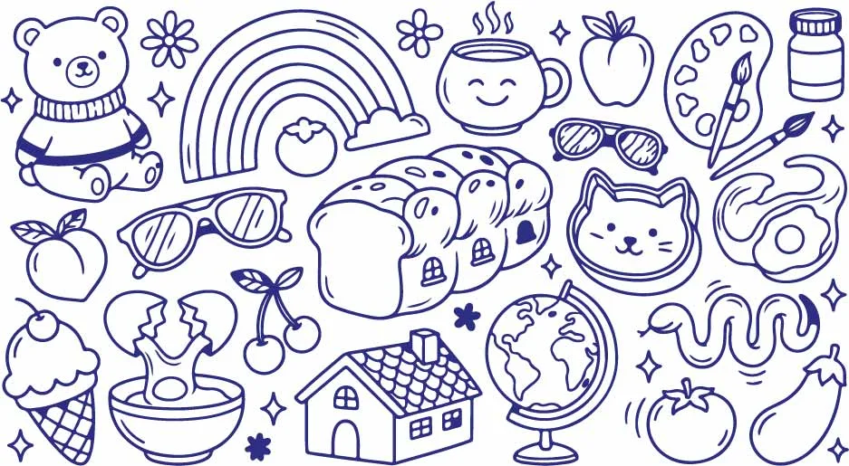 Fresh Bakery Bread Coffee Mug And Cozy Cottage Doodles Free Vector
