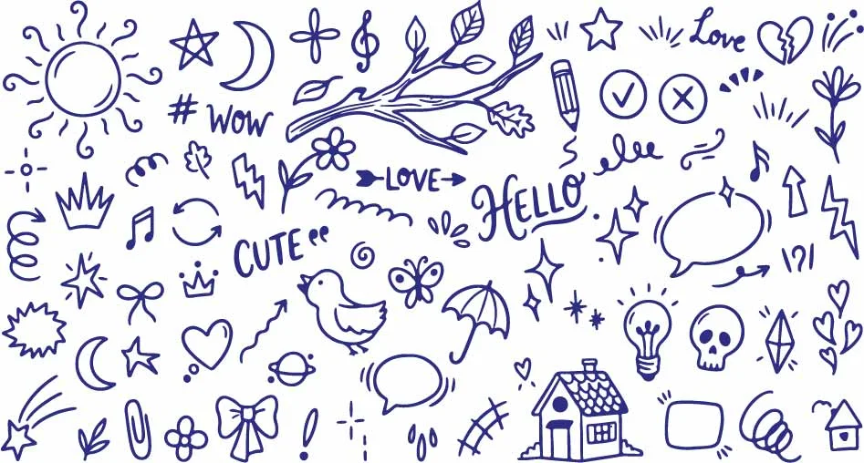 Rustic Botanical Tree Branch And Singing Birds Doodles Free Vector