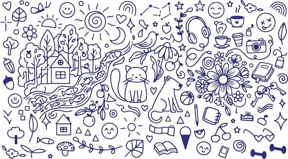 Night Forest Camping Tent And Stargazing Animals Doodles Free Vector