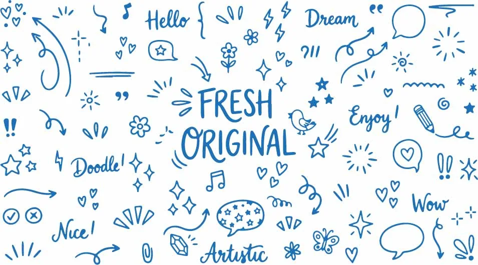 Fresh Original Artistic Lettering And Music Doodles Free Vector