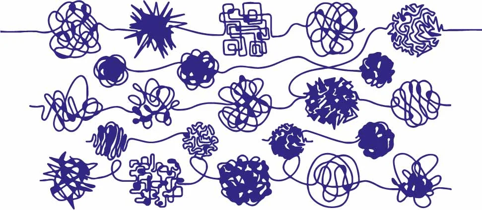 Scribble Line Wire Knots And Tangled Thread Doodles Free Vector
