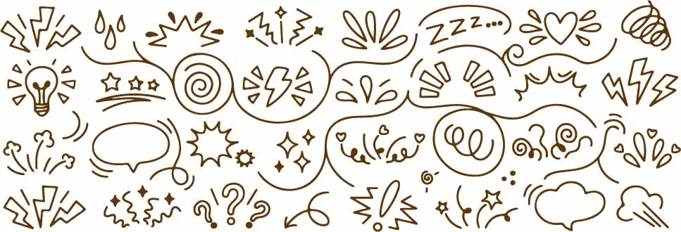 Explosion Bursts Question Marks And Energy Doodles Free Vector
