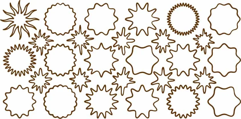 Starburst Stickers And Sunburst Price Promo Badges Free Vector