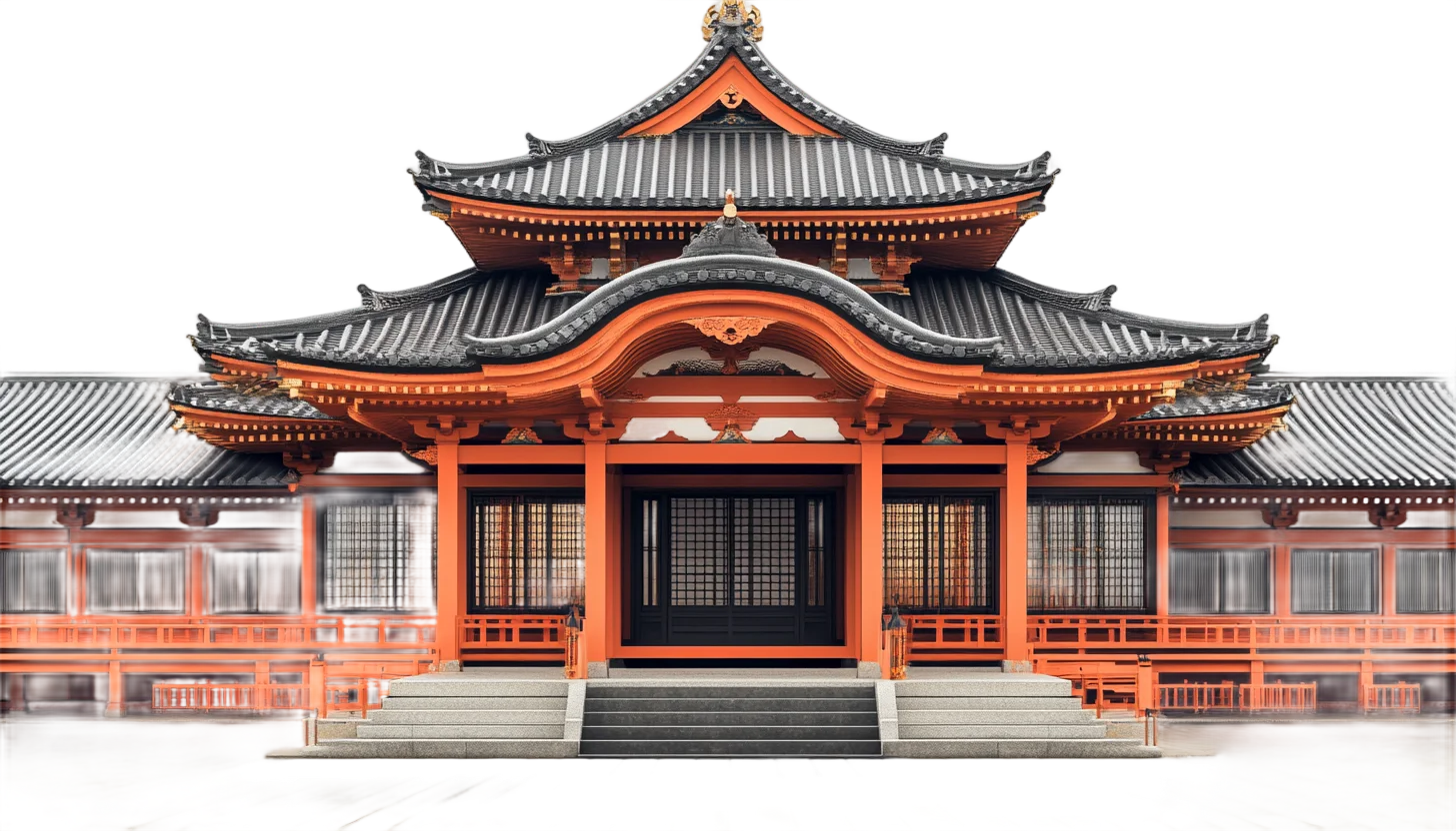Traditional Japanese Temple Palace Building Cutout Free PNG